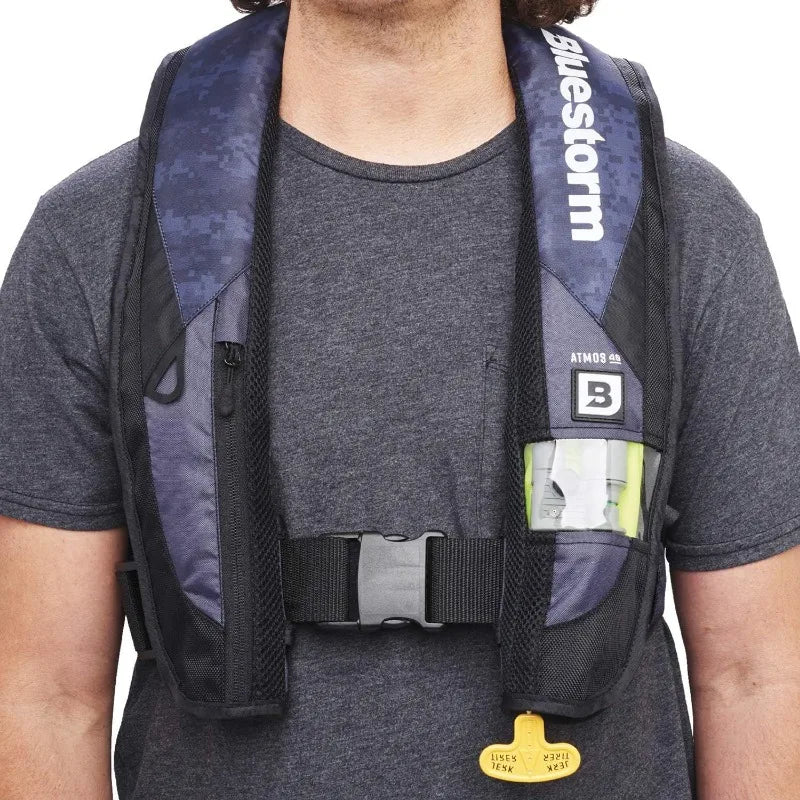 Automatic/Manual Inflatable PFD Life Jacket for Adults (Deep Blue)